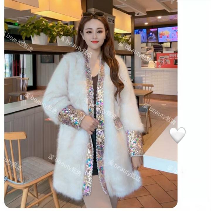 88681 秋冬新款 气质轻奢款 重工亮片秋冬女装外套
