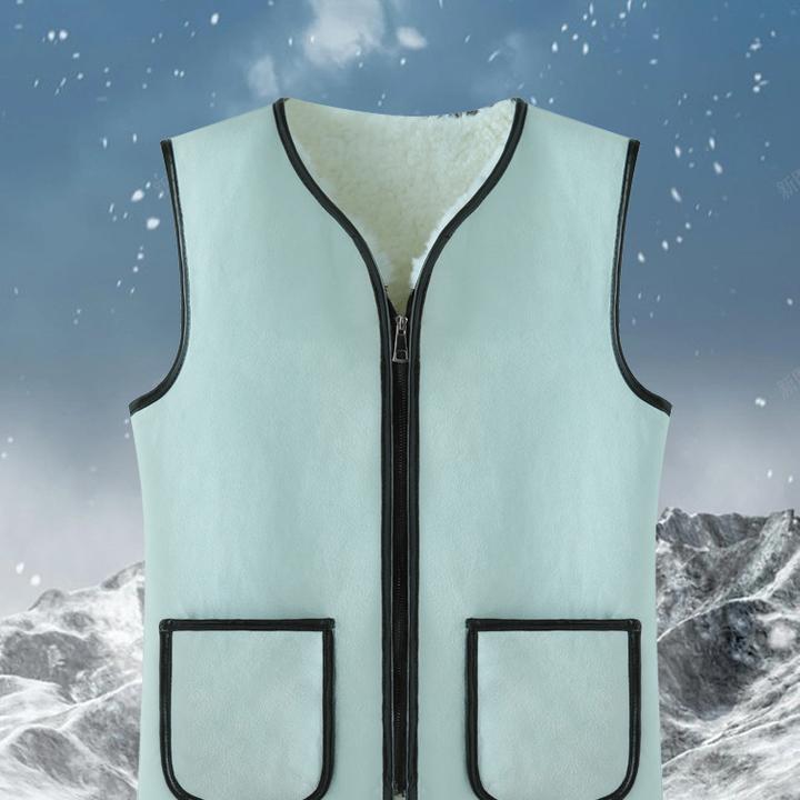 冬季热卖羊皮马甲男女皮毛一体加绒保暖棉坎肩中老年加厚羊毛背心