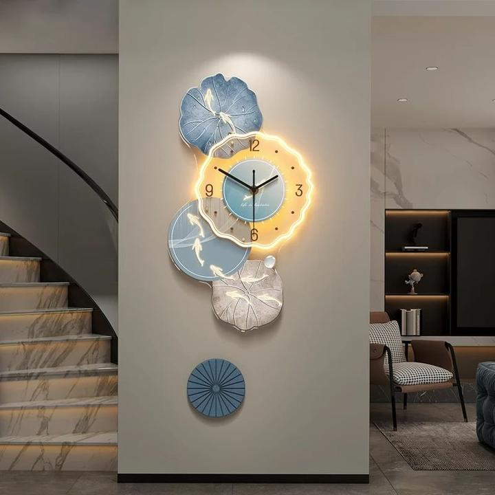 【掌柜自留】九鱼图客厅挂钟2023新款家用创意钟表高级感大气饭厅