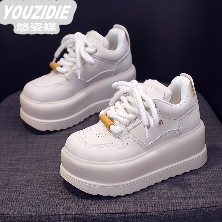 YOUZIDIE 增高显瘦！新款厚底小白鞋老爹鞋港风百搭运动休闲松糕