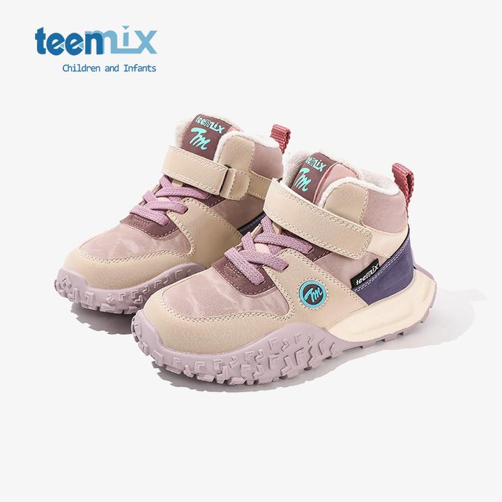 天美意童鞋2025年冬季新款男女童潮酷复古休闲鞋舒适软底运动鞋子