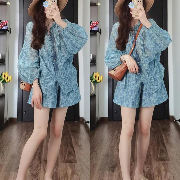 2025今年流行碎花衬衫女春夏设计感小众上衣宽松洋气独特别致套装