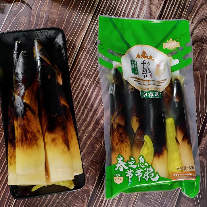 夷山夷水开袋即食手剥笋500g笋子零食香辣笋尖泡椒竹笋原味手剥笋