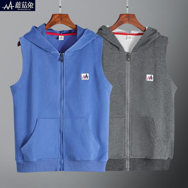 男童马甲加肥外穿春秋薄款中大童8-15岁连帽坎肩外穿洋气马甲儿童