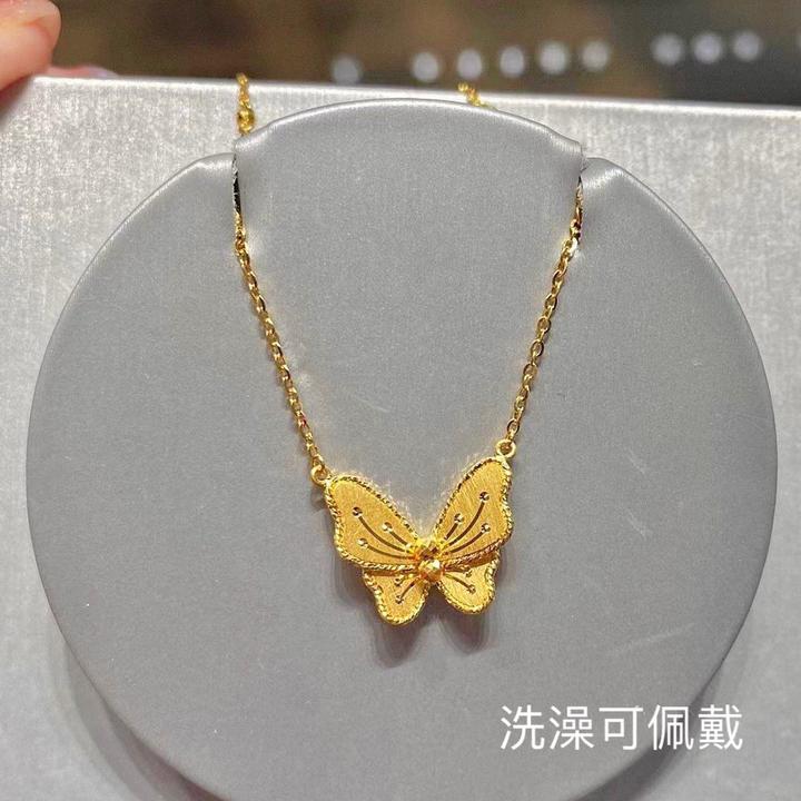 钛钢项链 不掉色 超仙拉丝蝴蝶项链女款气质轻奢百搭高级感锁骨链