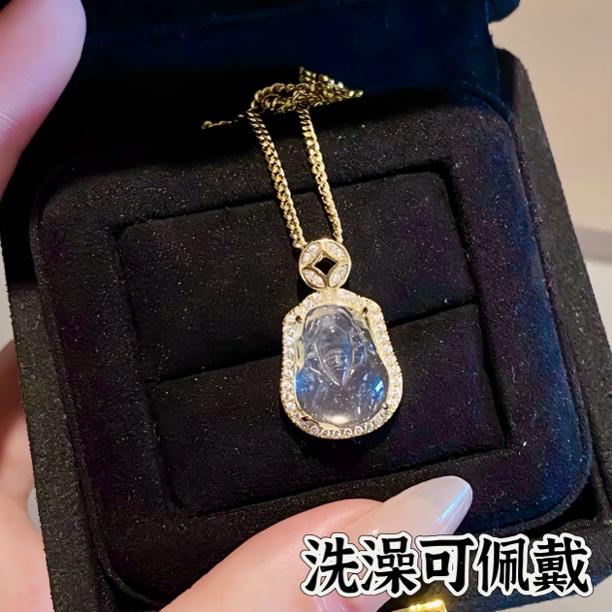 钛钢项链 新款中式貔貅镶嵌项链女轻奢小众招财貔貅锁骨链毛衣链