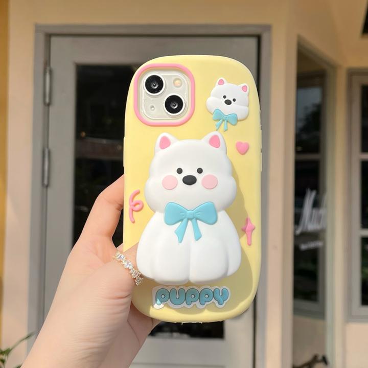 卡通西高地适用苹果13手机壳iphone15液态软硅胶14promax网红可爱