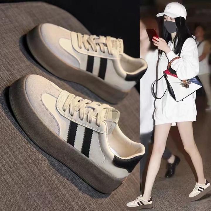 巨好穿板鞋女2025春季新款厚底小白鞋百搭软底休闲学生训练运动鞋