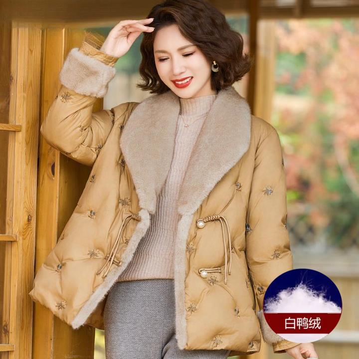 妈妈冬装棉服羽绒服中老年女装保暖棉袄洋气新中式国风棉衣