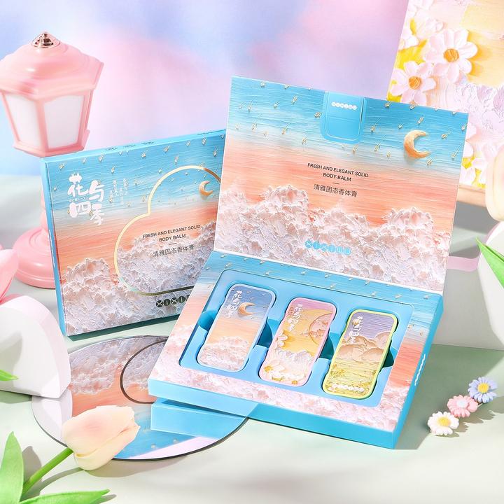 西西舞蓝风铃淡雅香膏礼盒淡香持久留香花香调夏日清新便携香膏女