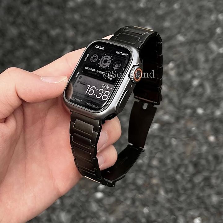 SosaBand不锈钢三珠金属适用苹果S11手表带10App8leWatch9ultra3i