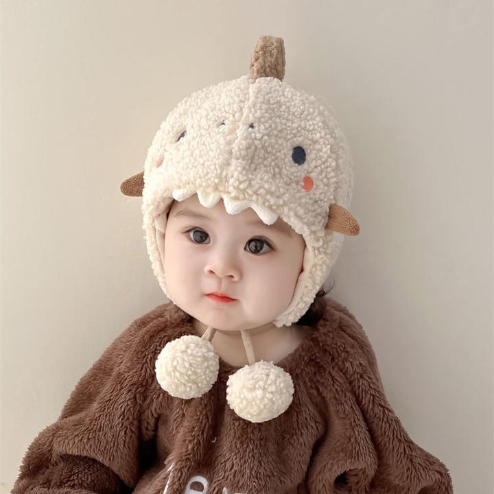 婴儿帽子秋冬款毛绒帽宝宝帽子可爱超萌保暖护耳秋冬季防风套头帽