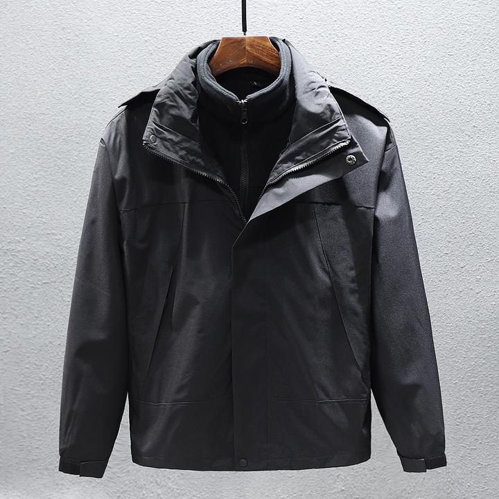 2025冬季新款户外冲锋衣男款潮牌三合一可拆卸加厚保暖登山服外套