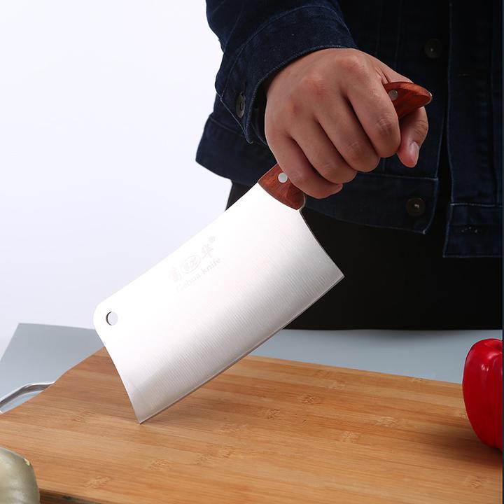 正品葛华28105红木柄斩骨刀砍骨刀家用两用剁骨不锈钢专用菜刀具