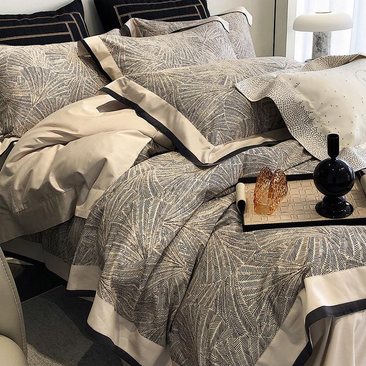 美式亲肤床单四件套100s长绒棉数码印花被套贡缎床上用品