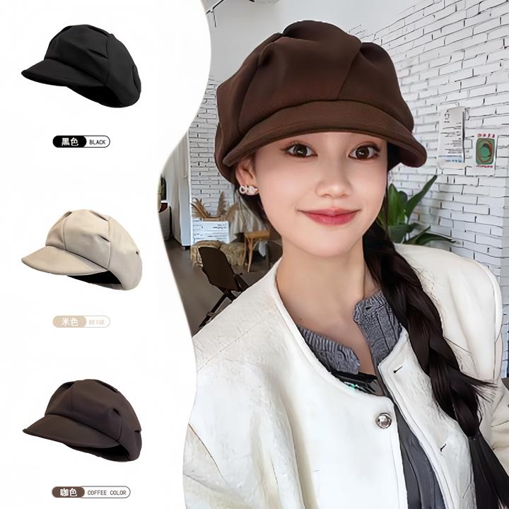 【一帽多戴】时尚百搭网红秋冬保暖显脸小八角帽前进帽贝雷帽