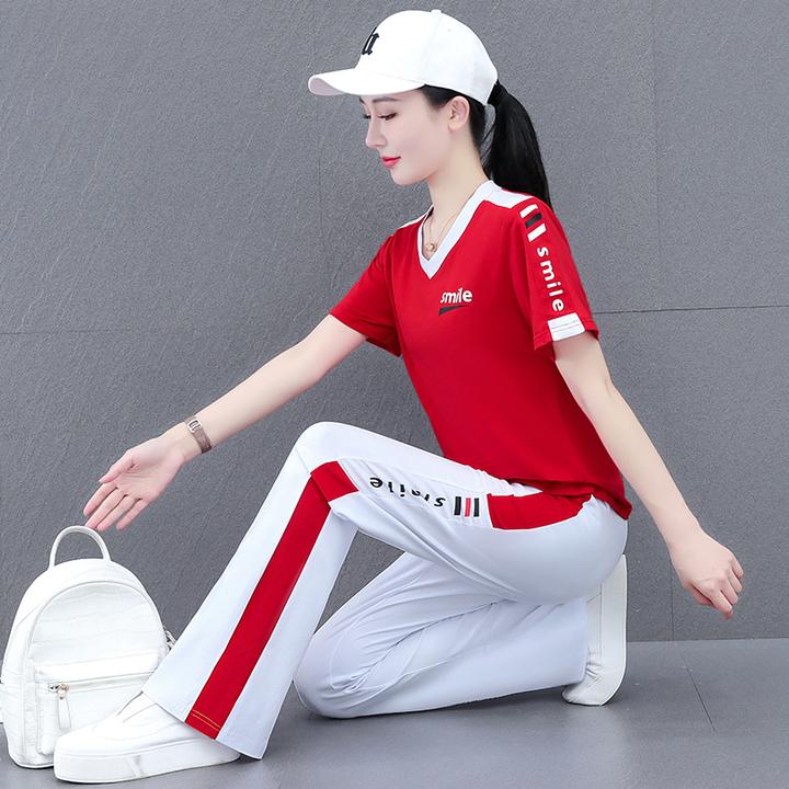 95%棉广场舞休闲运动套装女2024夏季新款时尚夏天队团队跳舞服装