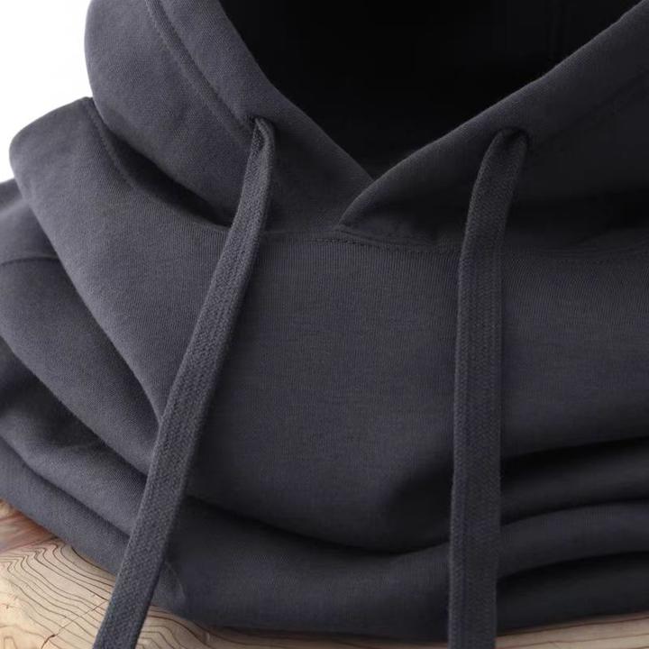 百搭深灰色重磅连帽卫衣男女款高级灰宽松百搭休闲带帽外套秋冬季