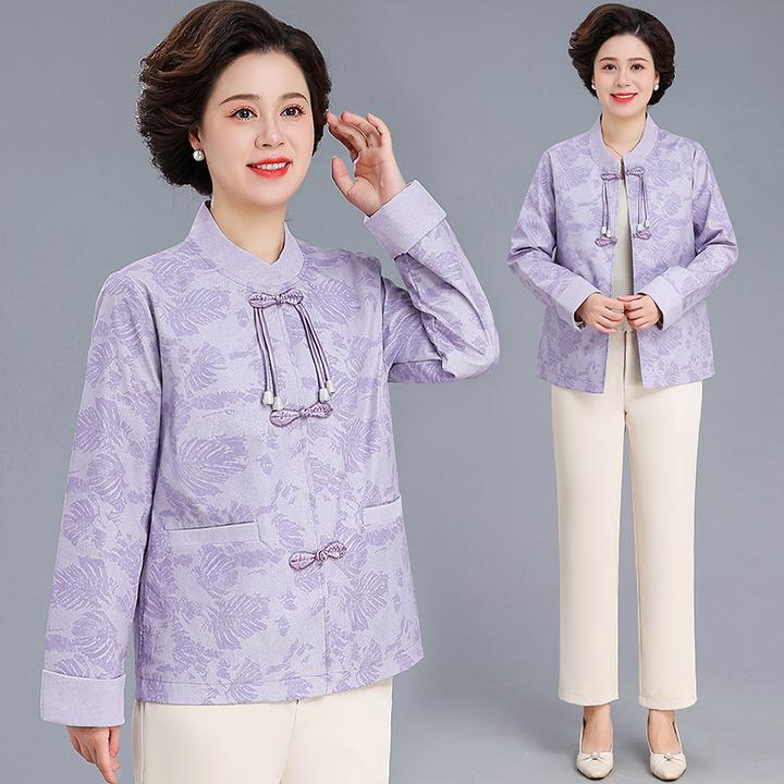 妈妈秋装外套2024新款洋气高贵国风上衣中老年春秋中式唐装风衣女