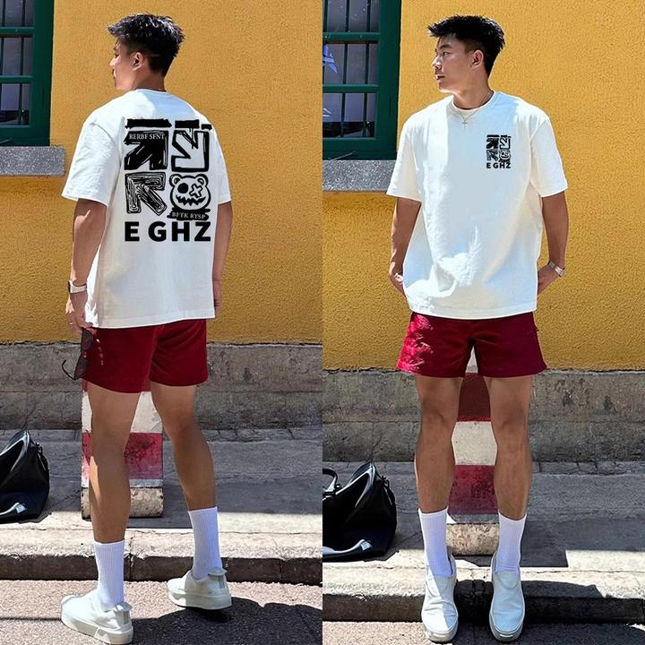 重磅纯棉80-300斤宽松大码短袖t恤男生夏季新款美式ins潮半袖上衣