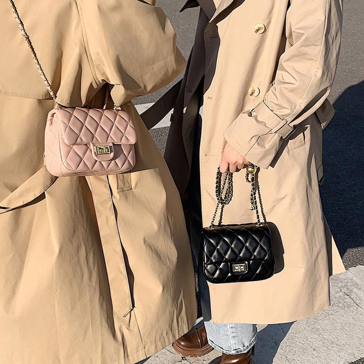 方胖子小金球包包时尚女包小香风菱格链条包气质秋冬款包包