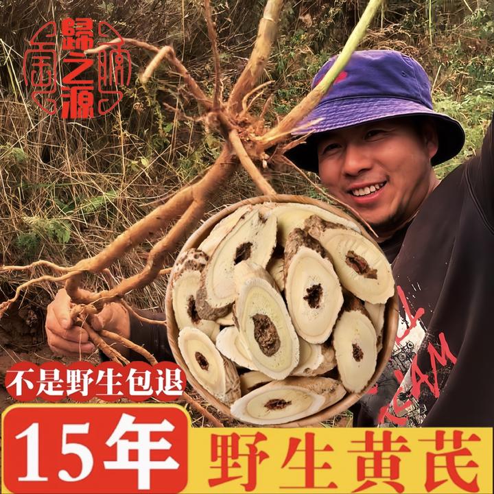 甘肃岷县高山野生黄芪片滋补养生泡茶煮水煲汤养生汤配枸杞党参