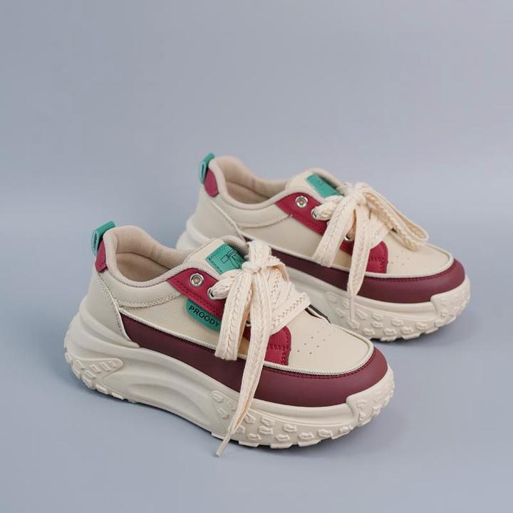 老爹鞋女2024秋季新款韩版百搭厚底休闲运动鞋女皮面增高跑步鞋潮