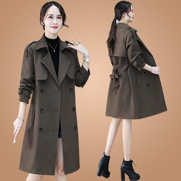 大码女装风衣外套春秋2024新款时尚气质减龄百搭中长款小个子大衣