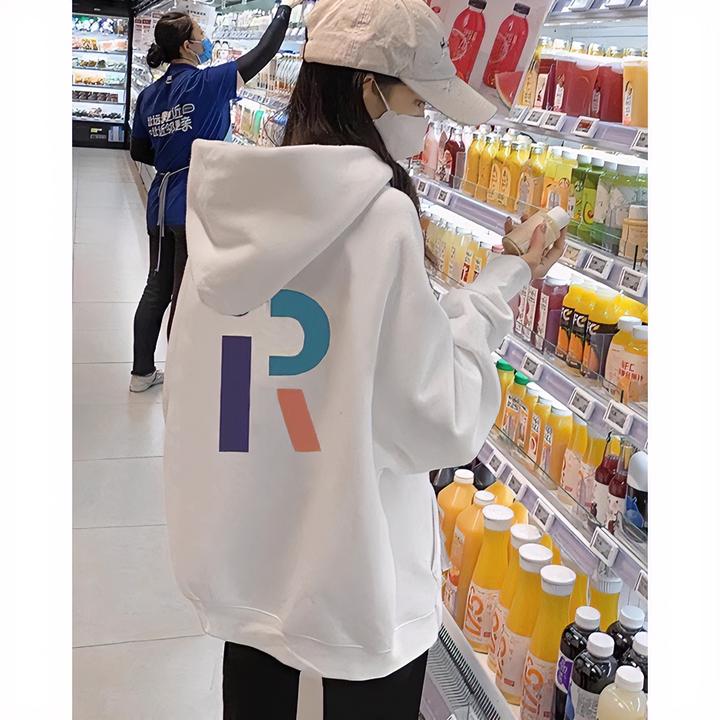 连帽卫衣女秋冬季2025新示爆款加绒加厚中长款遮屁股宽松上衣外套