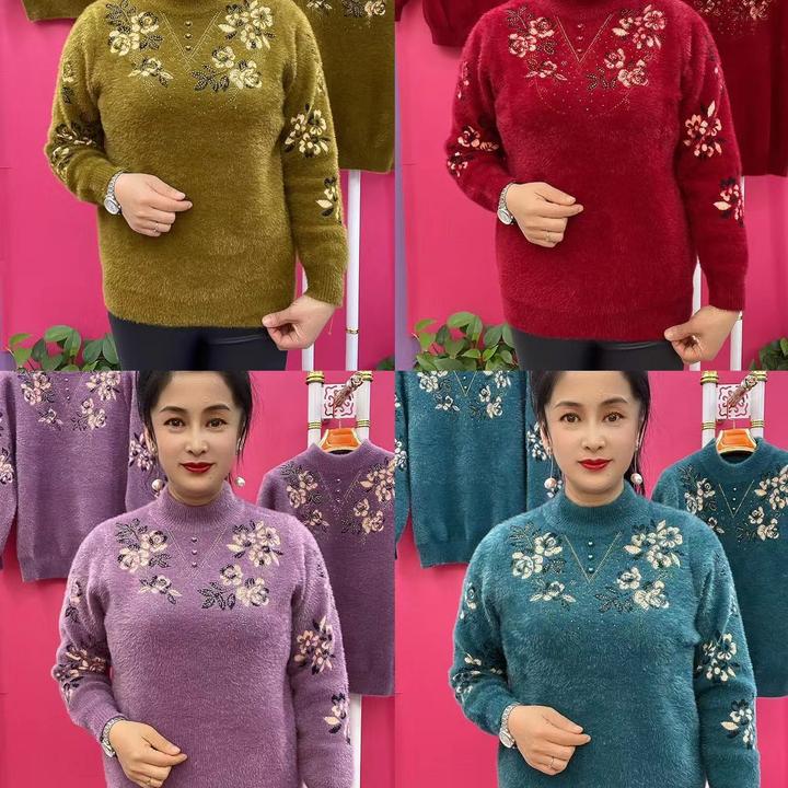 三珠对称牡丹花衫