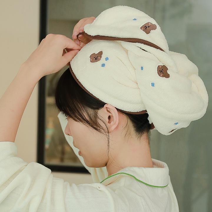 双层加厚干发帽吸水速干2025新款女亲子儿童洗头包头巾浴帽干发巾