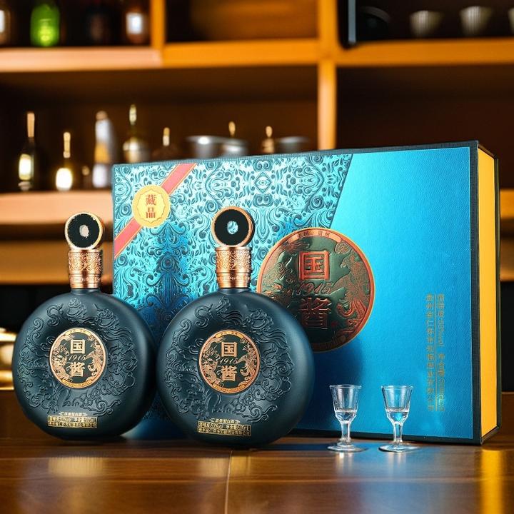 知福国酱1915精美礼盒纯粮酱香白酒500ml*2瓶品鉴级婚宴送礼53度