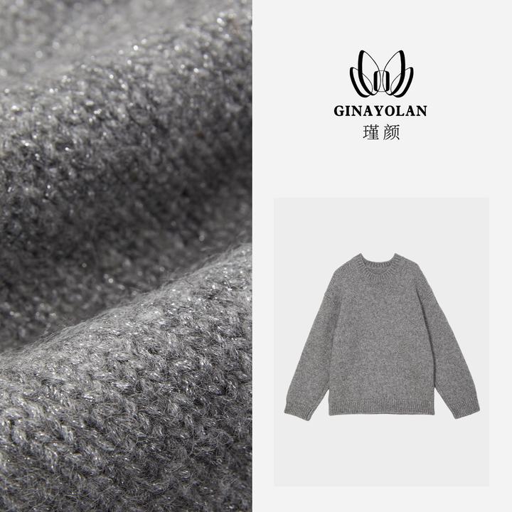 GINAYOLAN/瑾颜【重磅小尾巴】意大利进口面料休闲宽松针织秋冬毛衣