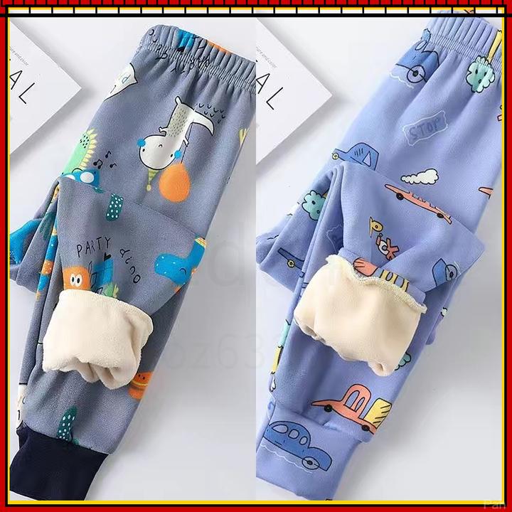儿童加绒保暖裤男童女童打底内穿加厚宝宝绒裤6-12岁中大童秋冬季