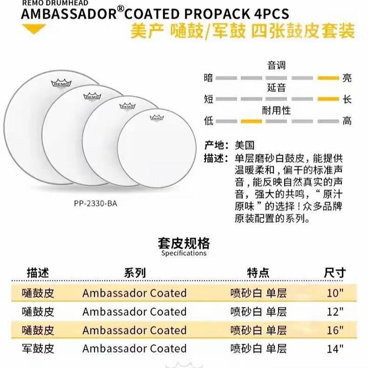 REMO 瑞盟套装鼓皮