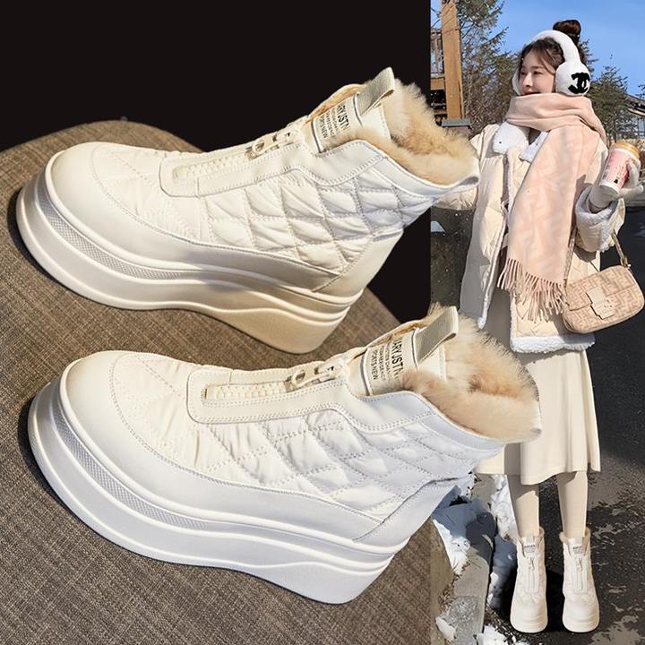 万达撤柜雪地靴女2024新款冬季加绒雪地棉厚底棉靴防水防滑女鞋ol