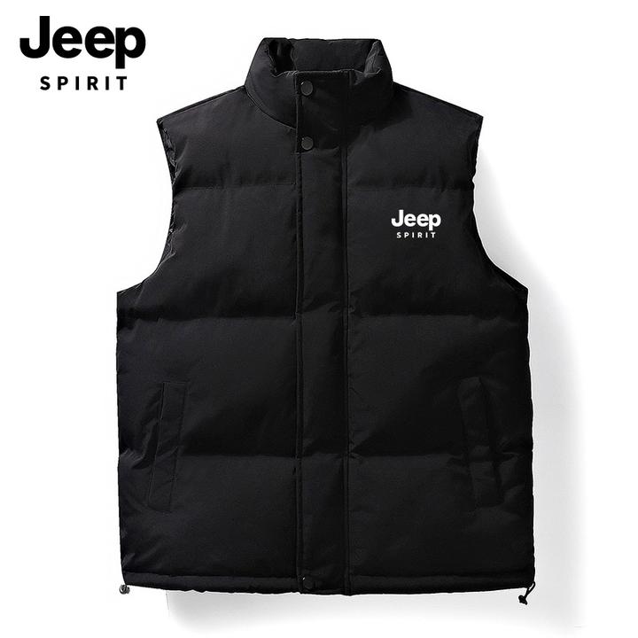 JEEPSPIRIT吉普运动潮流马甲男款秋冬季大码背心加绒厚男士棉服