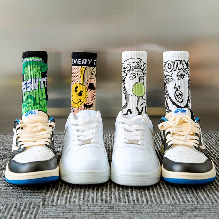 袜子男款中筒纯棉100%全棉防臭运动吸汗7A抗菌秋季厚款长筒篮球袜