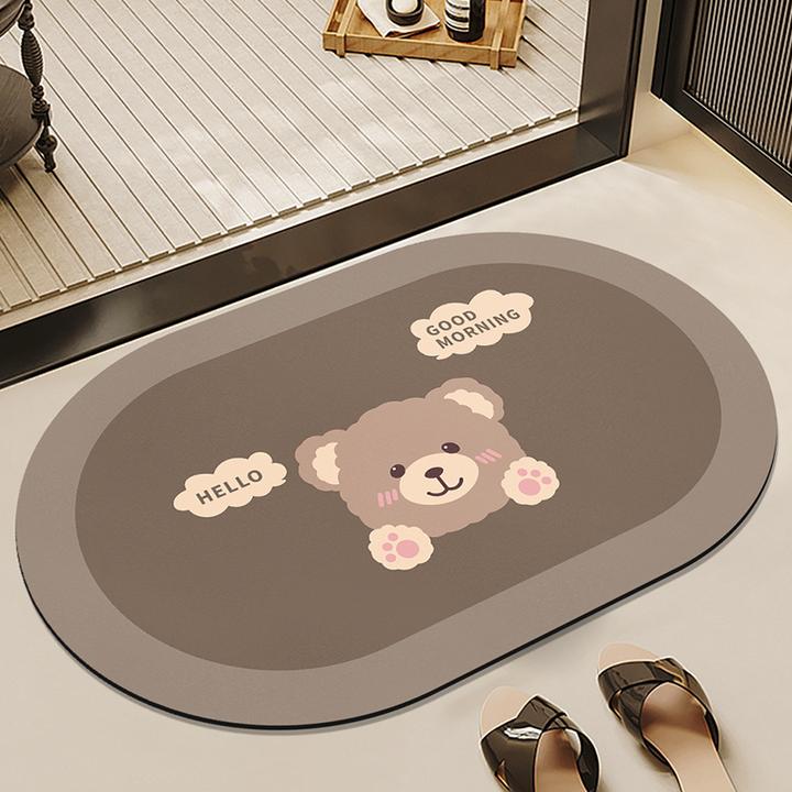 卫生间地垫硅藻泥吸水垫速干浴室洗手间门口防滑脚垫厕所耐脏垫子