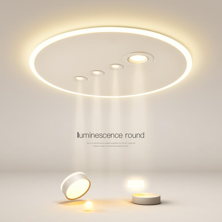 卧室吸顶灯简约现代led圆形无主灯小客厅灯餐厅灯中山灯具灯饰
