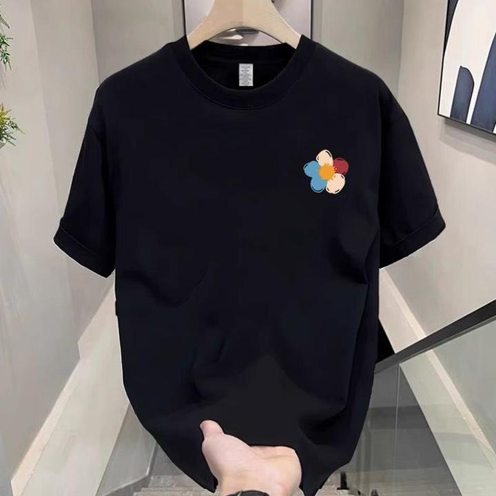 美式简约设计感印花重磅短袖男女潮牌修身休闲半袖ins潮流帅气T恤