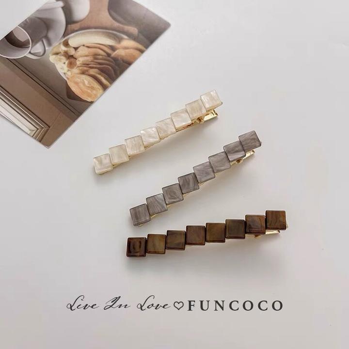 好搭显气质~小方块精致侧边发夹冷淡风掐头发的夹子适合短发头饰