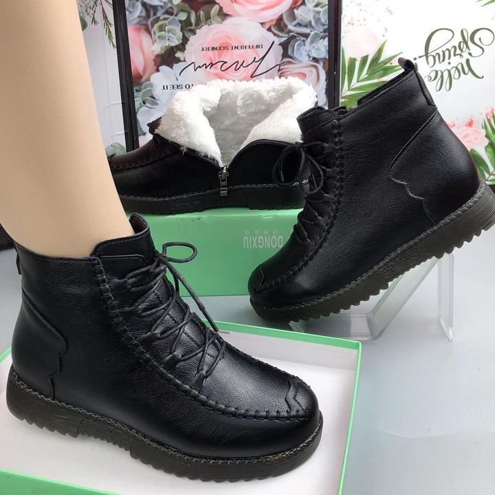 2024秋冬新款时尚高筒棉鞋女加绒妈妈中老年短靴老人加厚保暖防滑
