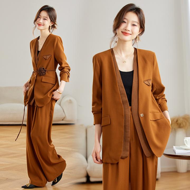 2024年秋装新款系带两种穿法适用不同场合配送腰带花套裤气质时尚