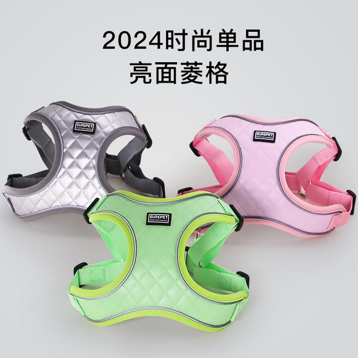 狗狗牵引绳轻奢皮革背心式中小型犬定制绳泰迪比熊柴犬柯基胸背带