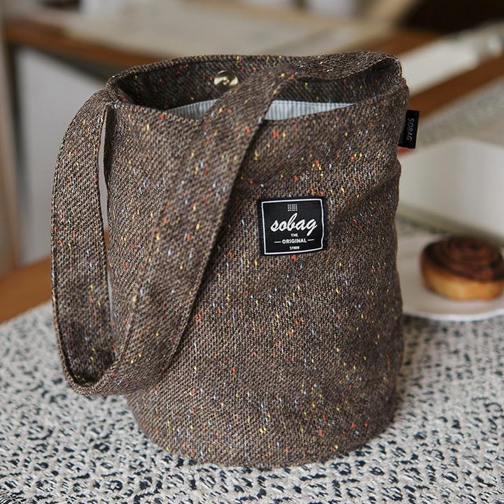SoBag秋冬日系复古毛呢水桶布包女小众文艺休闲通勤单肩手拎包
