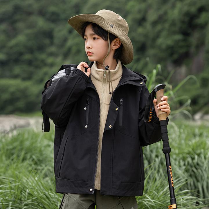 儿童装男童秋装外套2024新款春秋款中大童男孩三合一可拆卸冲锋衣