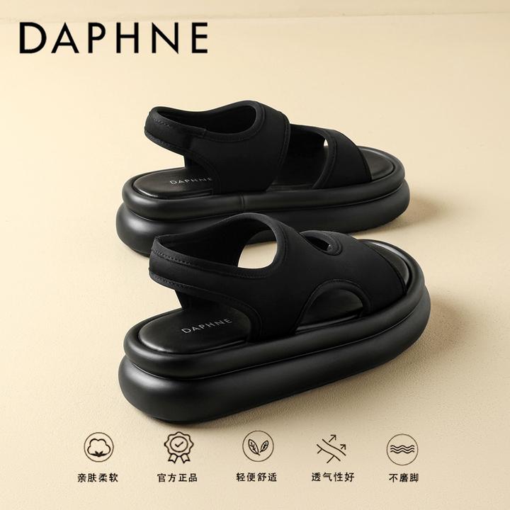 达芙妮爆款凉鞋女鞋2025年夏季新款外穿运动镂空配裙子增高沙滩鞋