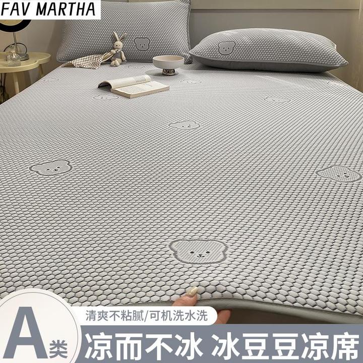 高端夏季新品豆豆凉席三件套2024床笠新款夏天可机洗凉感空调席子