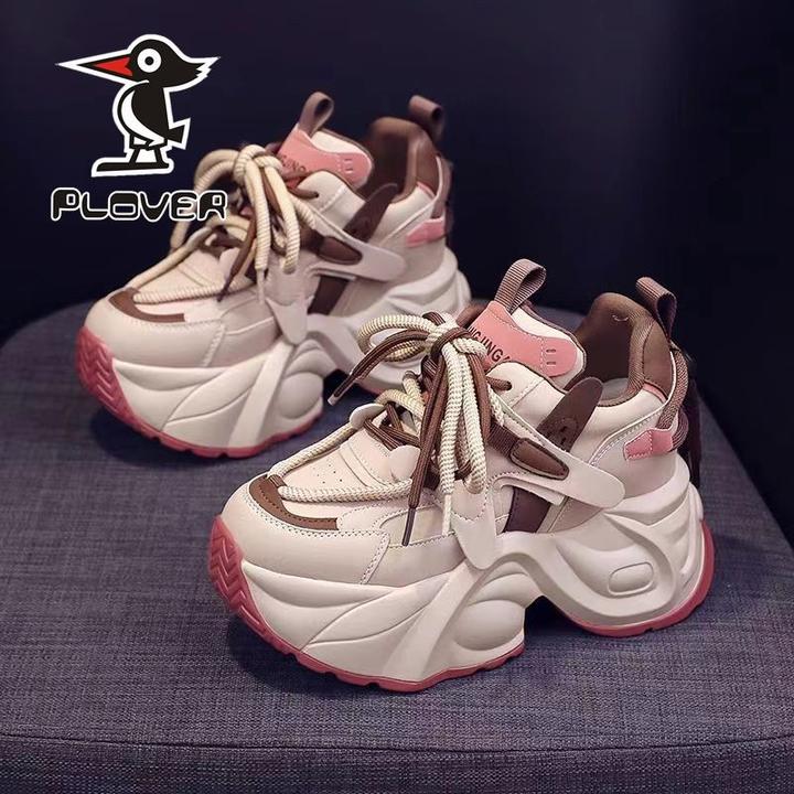 啄木鸟老爹鞋女超轻2024新款百搭休闲鞋子厚底小个子增高女鞋